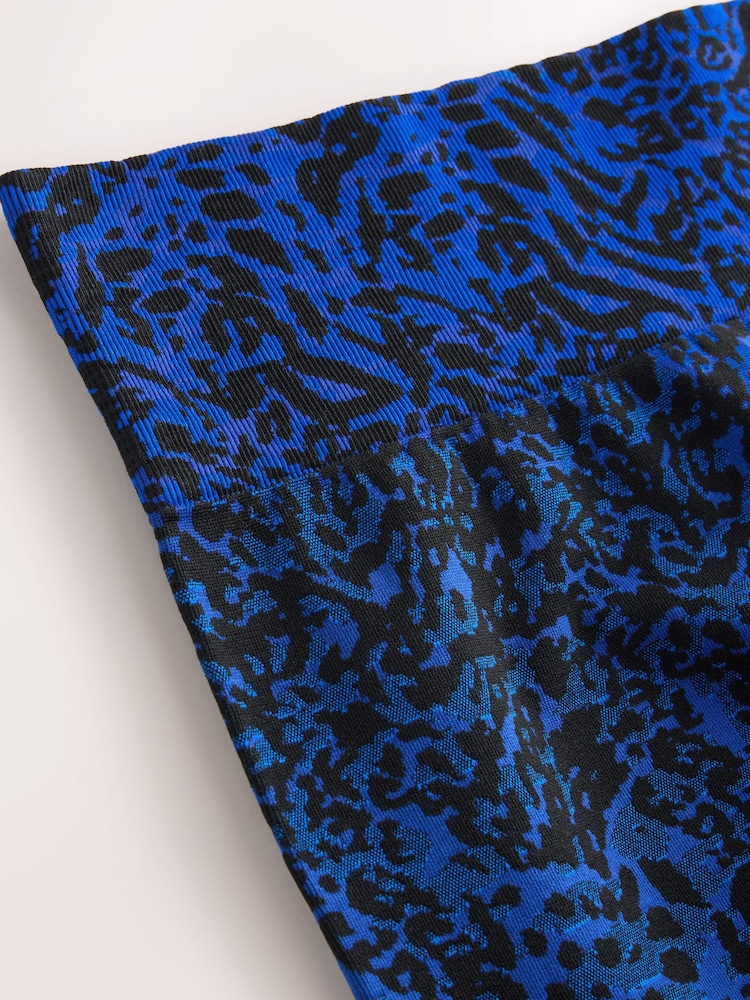 Cobalt Blue Animal Seamless Waffle Sports Leggings - Image 7 of 7