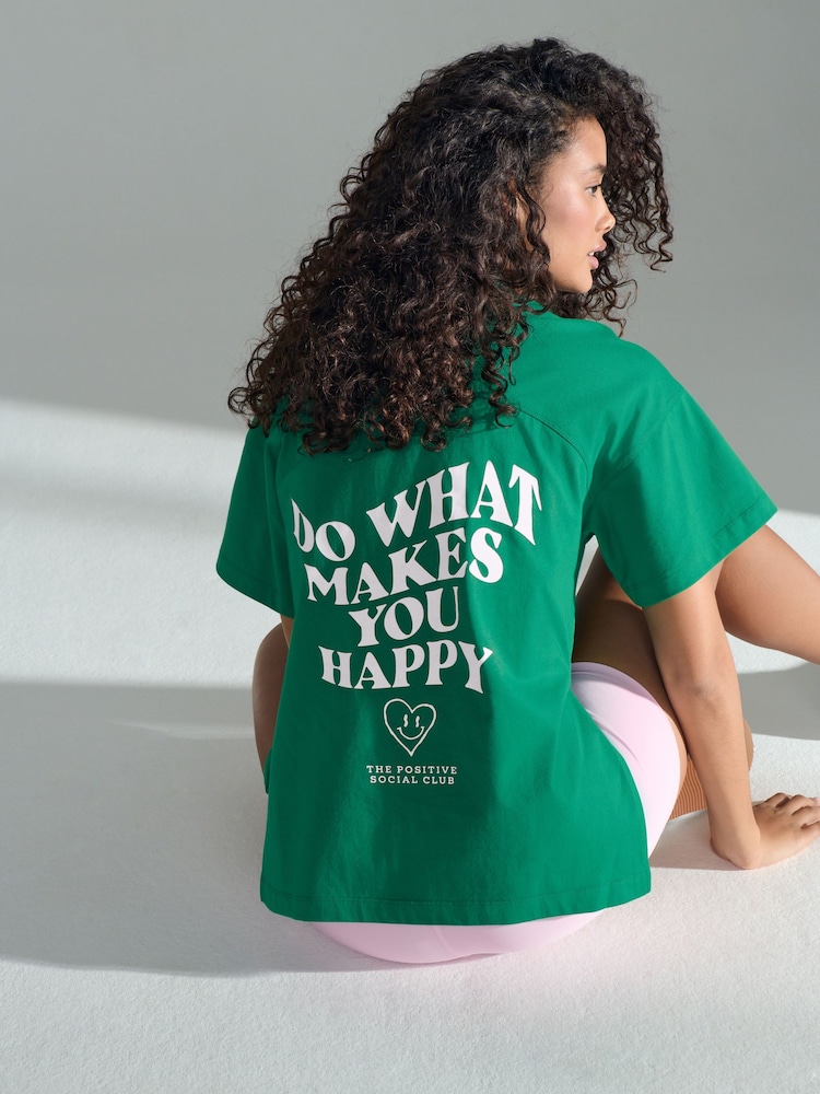 Green Oversized 100% Cotton T-Shirt - Image 1 of 7 Green Oversized 100% Cotton T-Shirt - Image 1 of 7