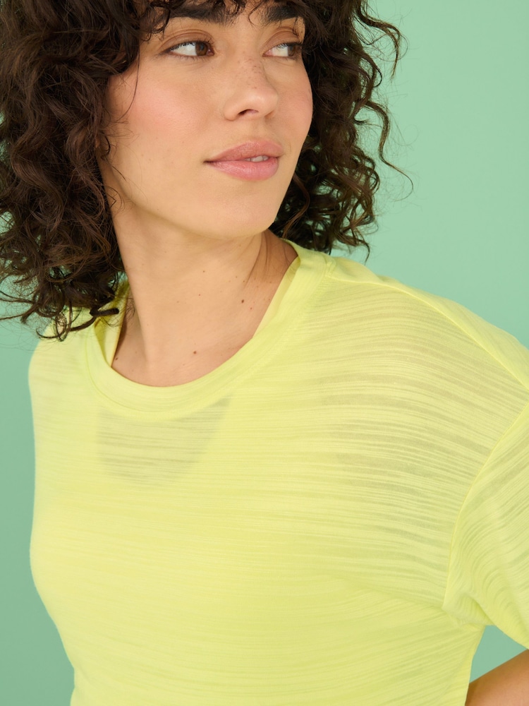 Bright Yellow Active Crew Neck Lightweight Boxy Short Sleeve T-Shirt - Image 5 of 8