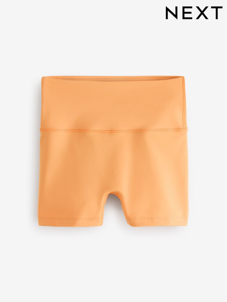 Orange Active Shorter Length Cycling Shorts - Image 2 of 9 Orange Active Shorter Length Cycling Shorts - Image 2 of 9