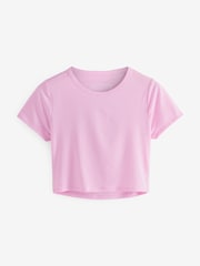 Light Pink Yoga Sports Short Sleeve Top with Open Back - Image 6 of 8