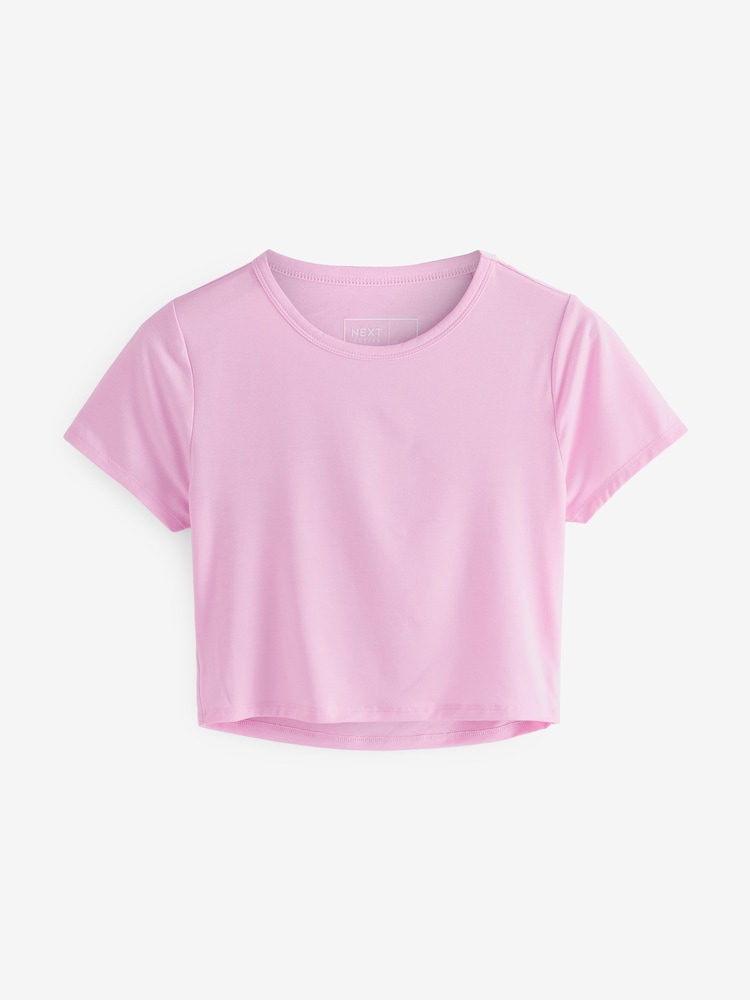 Light Pink Yoga Sports Short Sleeve Top with Open Back - Image 6 of 8