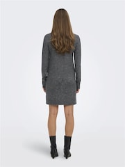 JDY Grey Cowl Neck Knitted Jumper Dress - Image 2 of 6