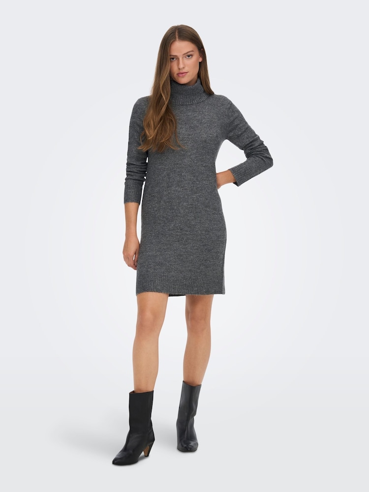 grey cowl neck jumper dress Cable Knit Cowl-Neck Sweater Dress