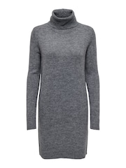 JDY Grey Cowl Neck Knitted Jumper Dress - Image 5 of 6
