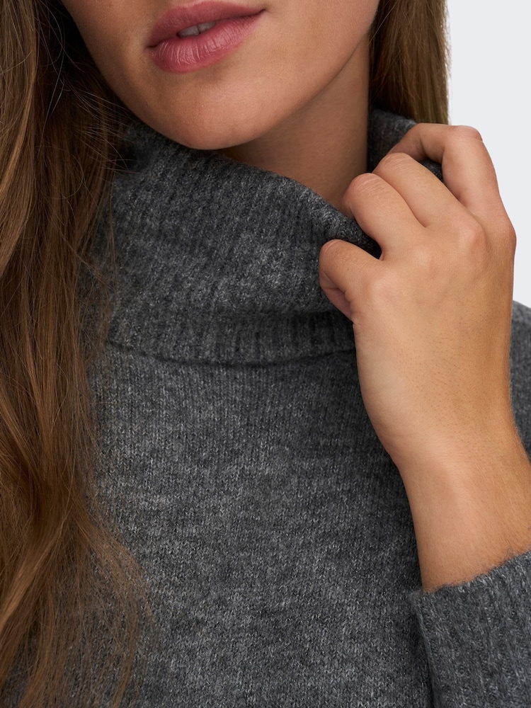 grey cowl neck jumper dress Charley Grey Cowl Neck Oversized Jumper Dress  Rebellious Fashion