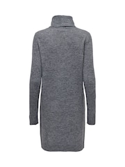 JDY Grey Cowl Neck Knitted Jumper Dress - Image 6 of 6