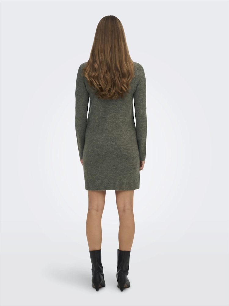 JDY Green Cowl Neck Knitted Jumper Dress - Image 2 of 6