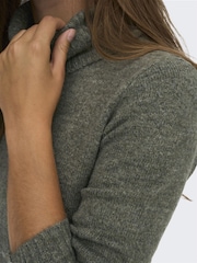 JDY Green Cowl Neck Knitted Jumper Dress - Image 3 of 6