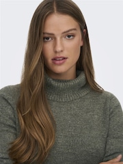 JDY Green Cowl Neck Knitted Jumper Dress - Image 4 of 6