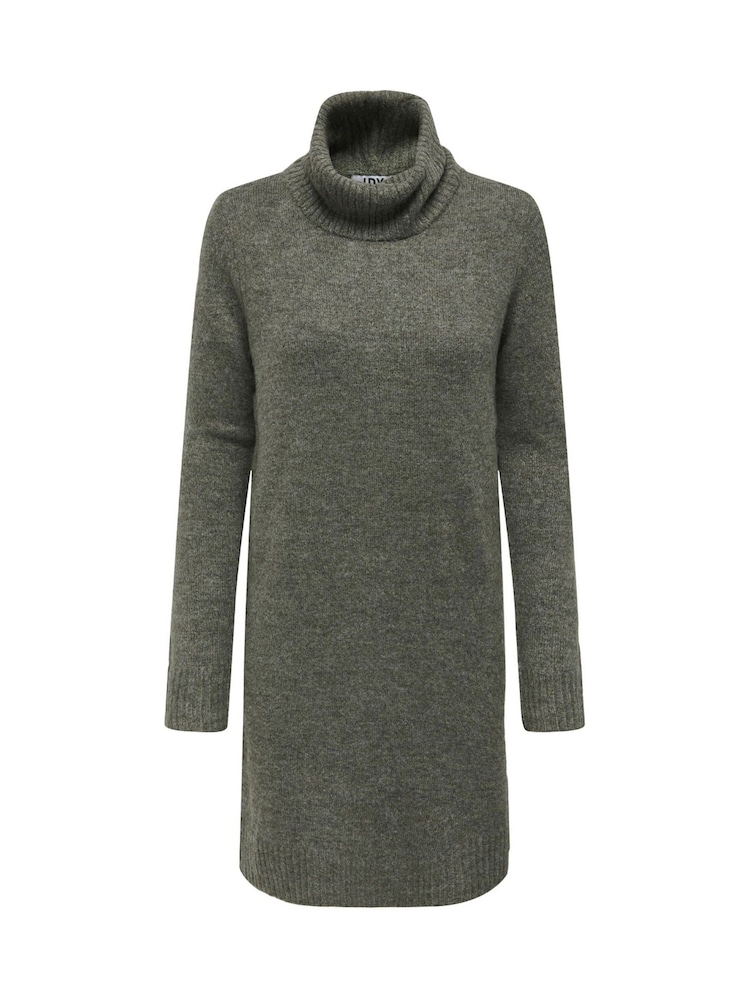 JDY Green Cowl Neck Knitted Jumper Dress - Image 5 of 6