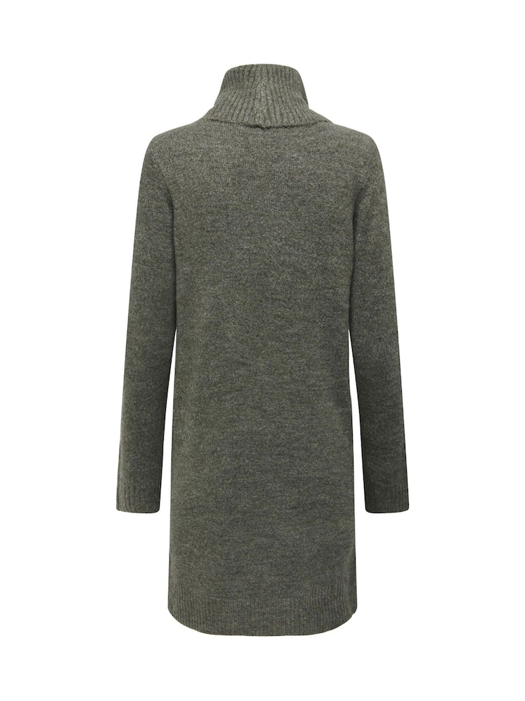 JDY Green Cowl Neck Knitted Jumper Dress - Image 6 of 6