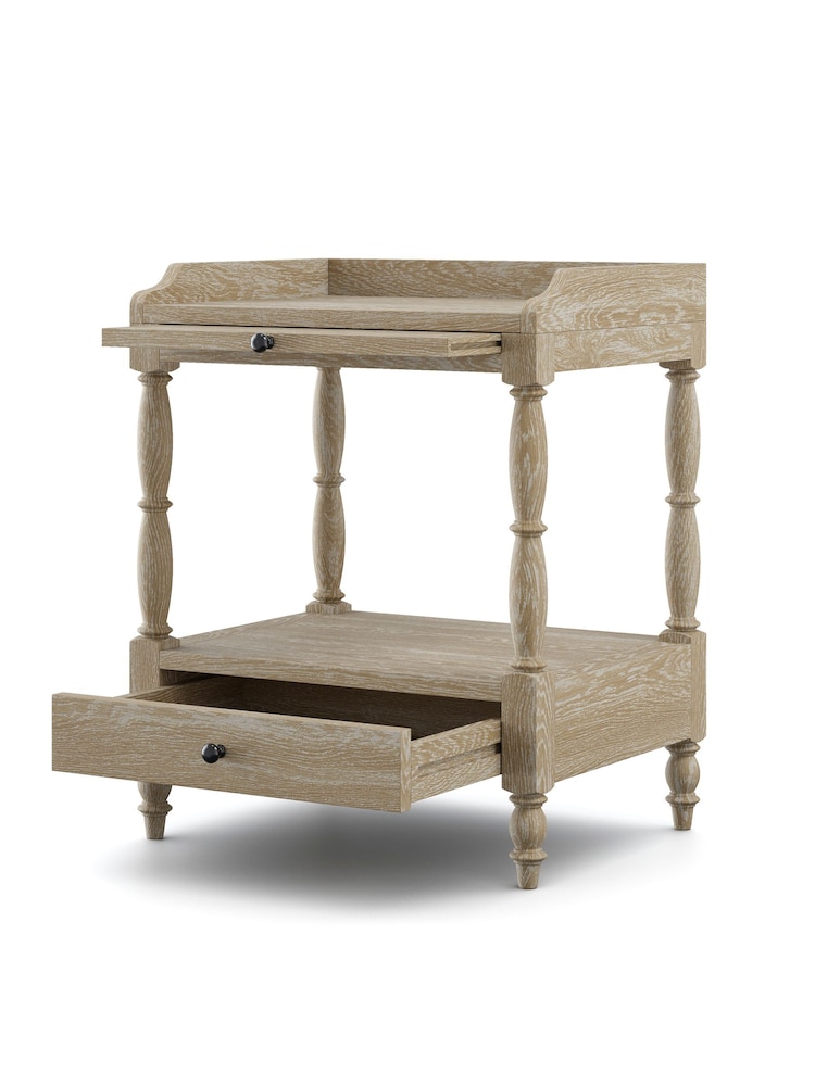 Feather & Black Weathered Oak Loire Bedside Table - Image 2 of 2