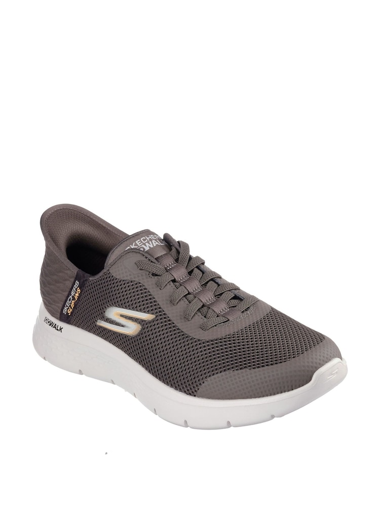 Skechers Brown Go Walk Flex Hands Up Slip In Trainers - Image 2 of 3