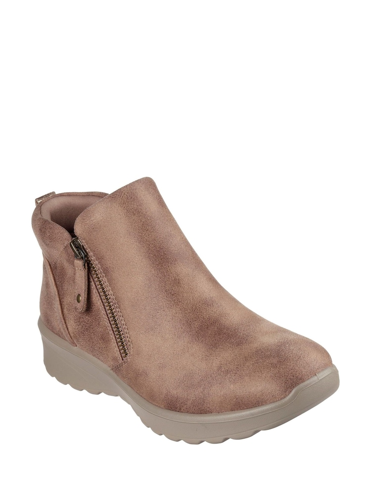 Skechers Brown Lovely Vibe Fall In Bloom Ankle Boots - Image 2 of 3