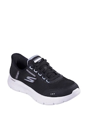 Skechers Black Chrome Womens Slip Ins Go Walk Flex Trainers - Image 2 of 3