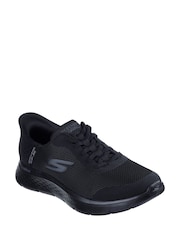 Skechers Black Go Walk Flex Hands Up Slip In Trainers - Image 1 of 3
