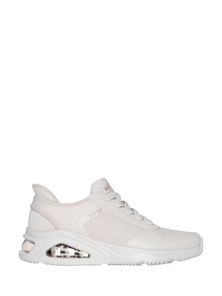 Белый - Skechers Womens Tres-Air Uno Easy Steppers Slip In Trainers - Image 1 of 3