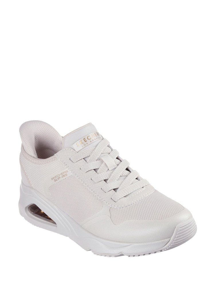 Белый - Skechers Womens Tres-Air Uno Easy Steppers Slip In Trainers - Image 2 of 3