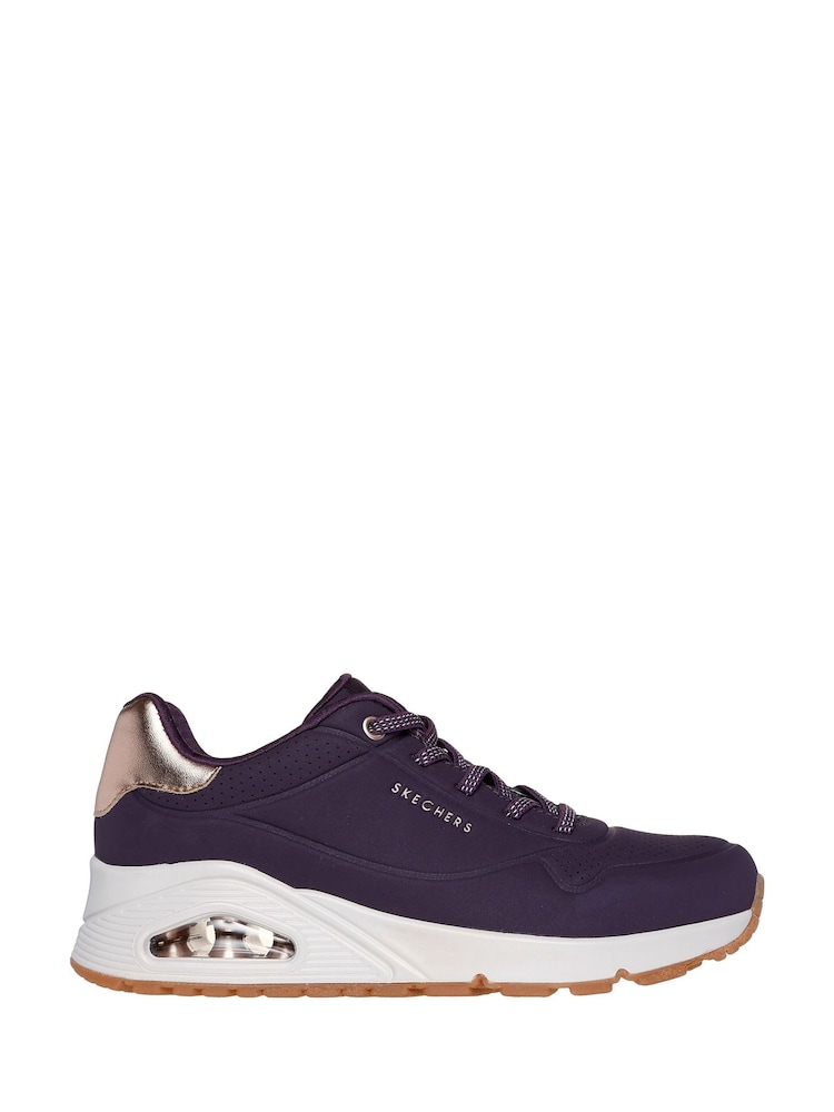 Skechers Dark Purple Womens Standard Fit Uno Trainers - Image 1 of 3