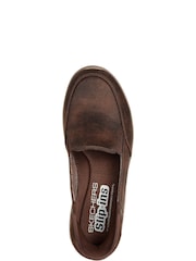 بني - Skechers Black Reggae Fest 2.0 Guiding Slip In Wide Fit Shoes - صورة 4 من 5