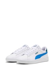 Puma White Girls Smsah 3.0 L Glitter Sneakers - Image 3 of 6