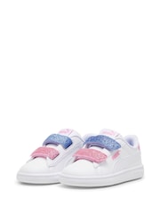 Puma White Grey Girls Smsah 3.0 L Glitter Sneakers - Image 2 of 6