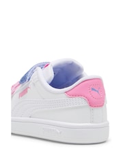 Puma White Grey Girls Smsah 3.0 L Glitter Sneakers - Image 4 of 6