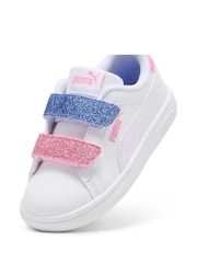 Puma White Grey Girls Smsah 3.0 L Glitter Sneakers - Image 5 of 6