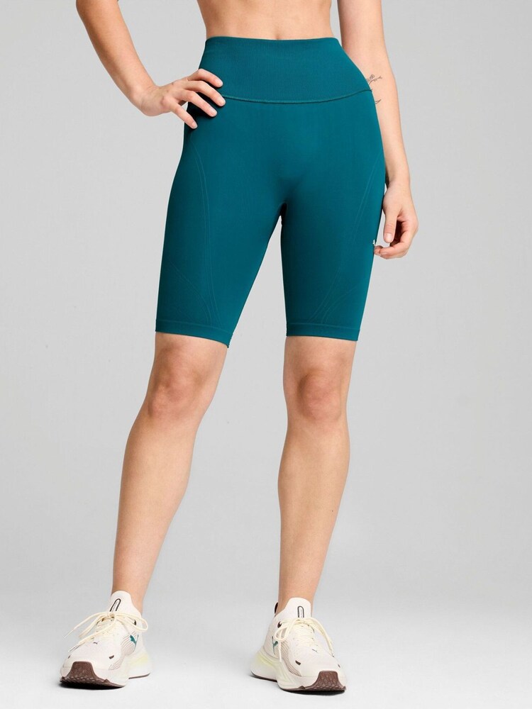 Puma Green Womens Shapeluxe High Waisted Biker Shorts - Image 1 of 6 Puma Green Womens Shapeluxe High Waisted Biker Shorts - Image 1 of 6