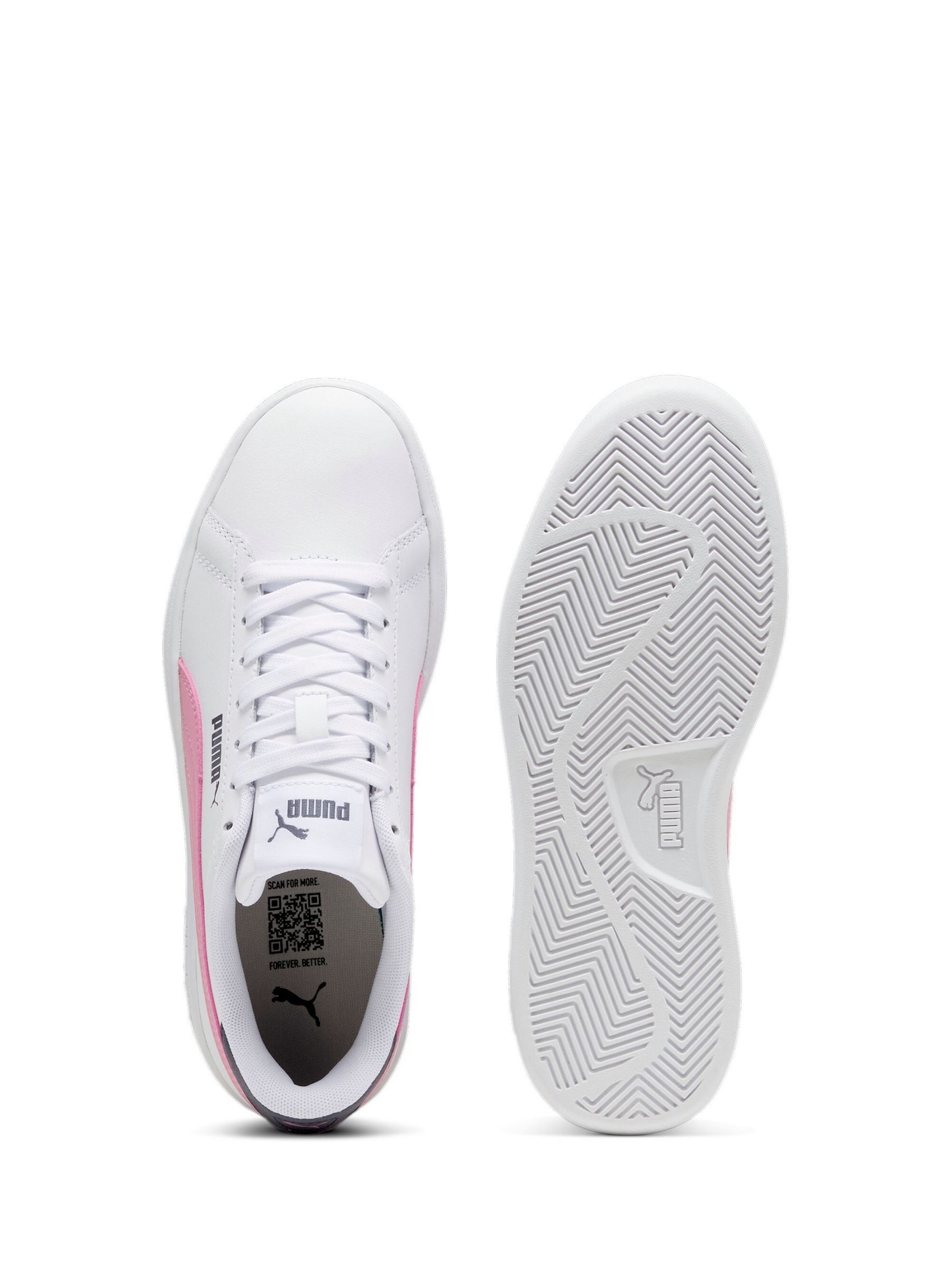 Buy Puma White Chrome Smash 3.0 Leather Youth Trainers from Next