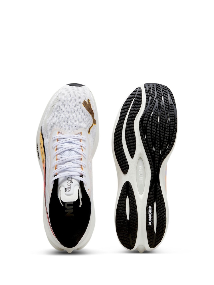 Puma White Mens Velocity Nitro™ 3 Running Shoes - Image 3 of 6