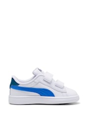 Puma White Blue Smash 3.0 Leather V Baby Unisex Sneakers - Image 1 of 6