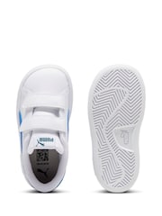 Puma White Blue Smash 3.0 Leather V Baby Unisex Sneakers - Image 4 of 6