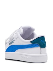 Puma White Blue Smash 3.0 Leather V Baby Unisex Sneakers - Image 6 of 6