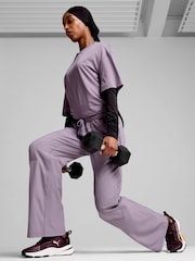 Puma Purple Womens Modest Activewear Wide Leg Training Joggers - Image 3 of 7