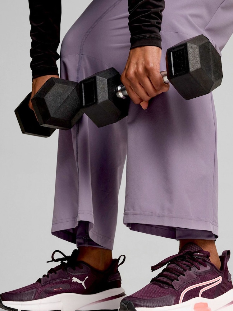 Puma Purple Womens Modest Activewear Wide Leg Training Joggers - Image 5 of 7