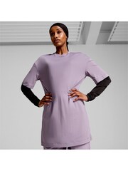 Puma Purple Oversized Womens Modest Training T-Shirt - Image 1 of 6