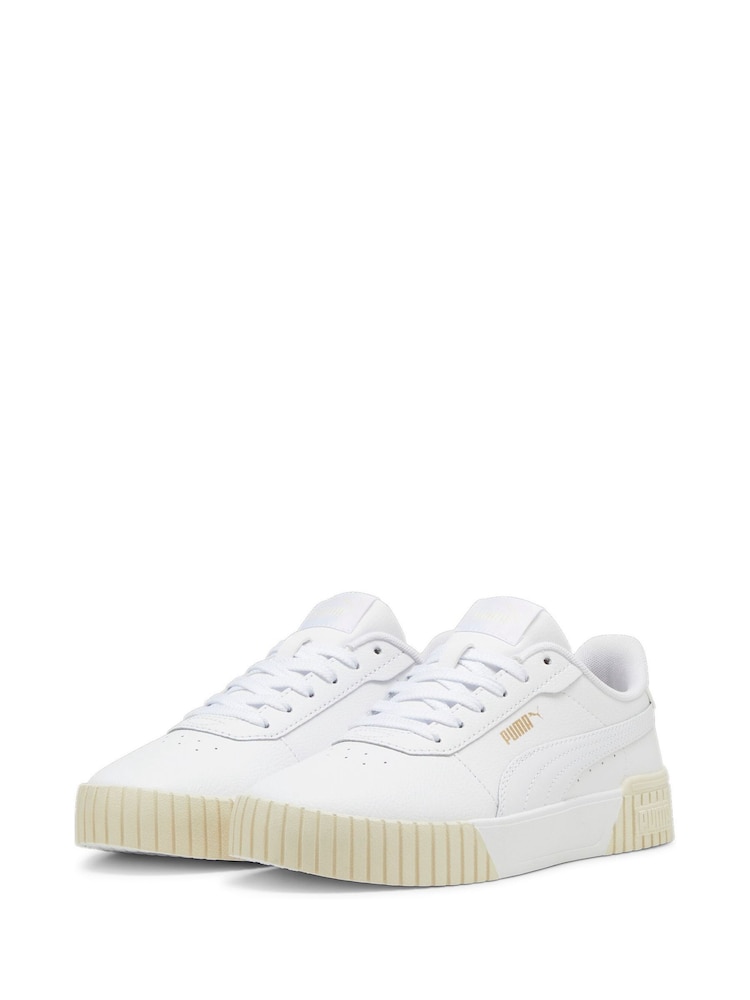Puma White Womens Carina 2.0 Sneakers - Image 3 of 5