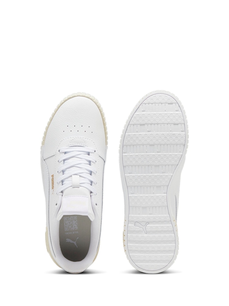 Puma White Womens Carina 2.0 Sneakers - Image 4 of 5