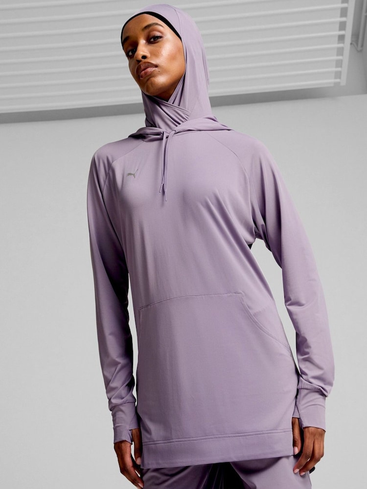 Puma Purple Modest Activewear Training Hoodie - Image 1 of 6