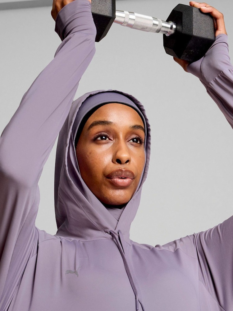 Puma Purple Modest Activewear Training Hoodie - Image 2 of 6