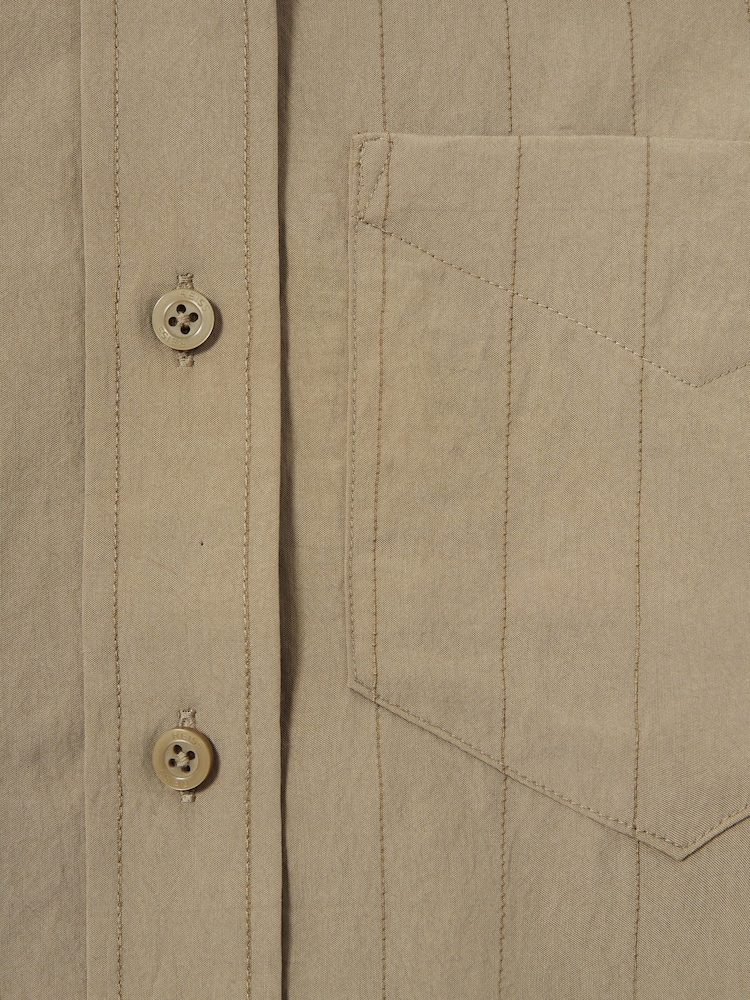 Reiss Khaki Dinah Modal-Blend Woven Pinstripe Shirt - Image 6 of 6