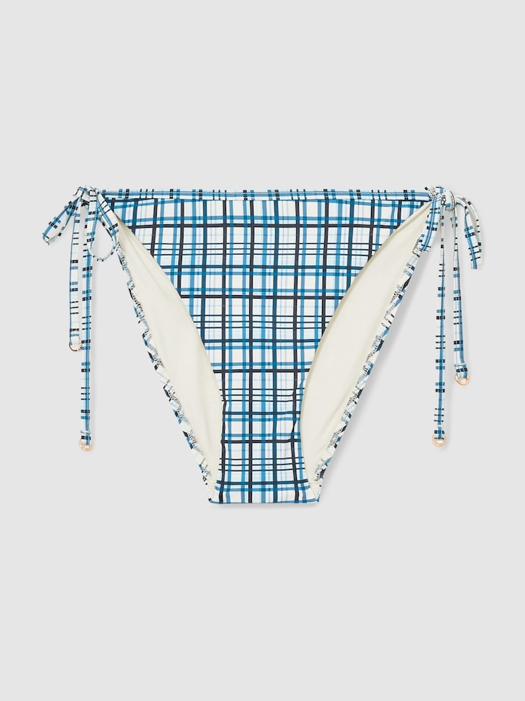 Reiss Daniella Check Side-Tie Bikini Bottoms - Imagen 2 de 5