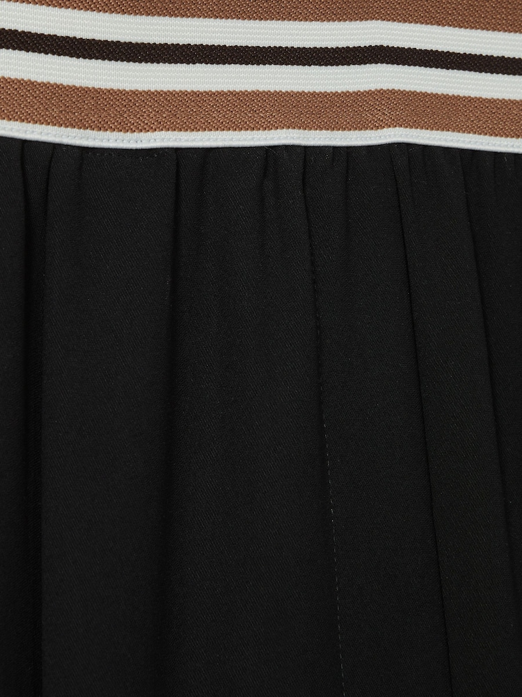 Reiss Black Abs Stripe-Waistband Wide-Leg Trousers - Image 6 of 6
