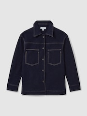 Reiss Elise Wool-Blend Topstitch Woven Shirt - Imagen 2 de 7