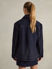 Reiss Elise Wool-Blend Topstitch Woven Shirt - Imagen 6 de 7