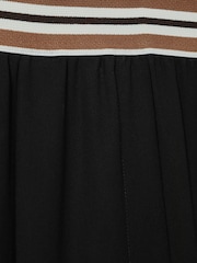 Reiss Black Abs Petite Stripe-Waistband Wide-Leg Trousers - Image 6 of 7