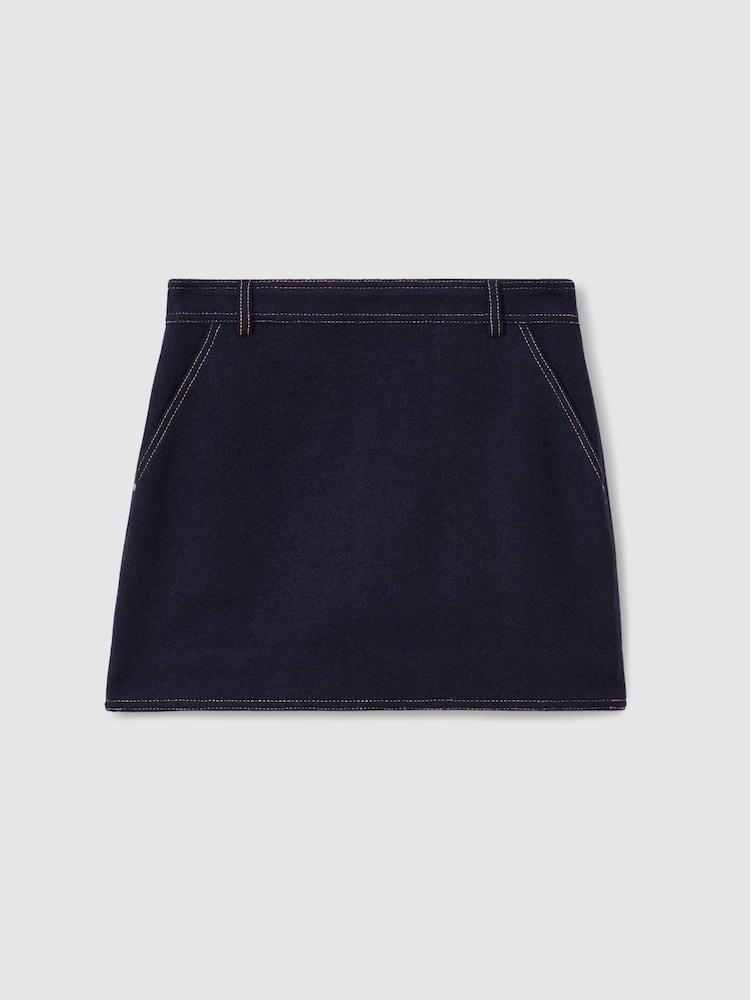 Reiss Elise Wool-Blend Topstitched Mini Skirt - Imagen 2 de 7 Reiss Elise Wool-Blend Topstitched Mini Skirt - Imagen 2 de 7
