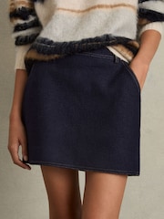 Reiss Elise Wool-Blend Topstitched Mini Skirt - Bild 3 von 7